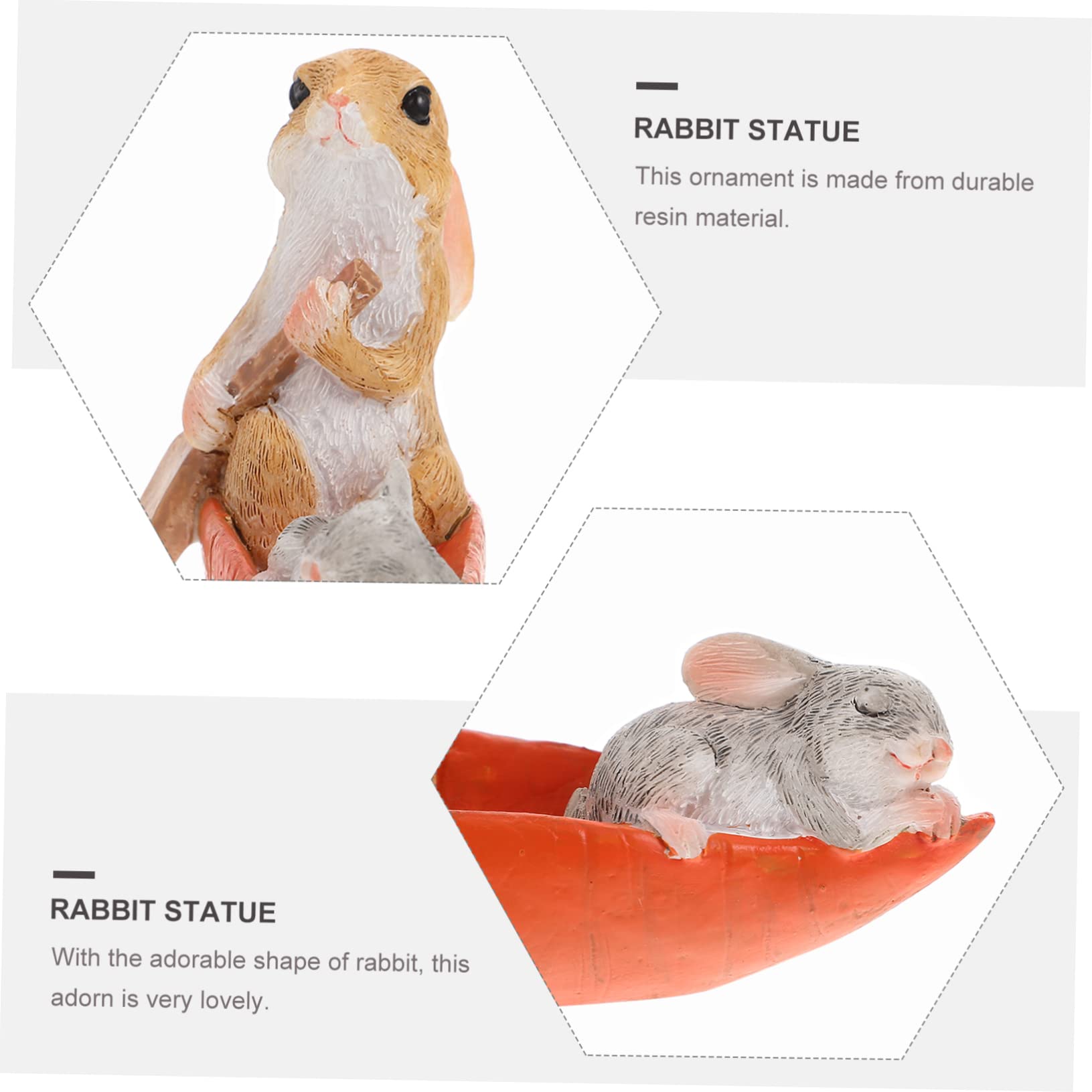 IMIKEYA 2 Pièces Ornement De Lapin Figurines De Lapin Debout Décorations De Lapin Décoration pour La Maison Statue De Lapin De Bureau Accessoire De Maison Statue De Lapin De Jardin Résine