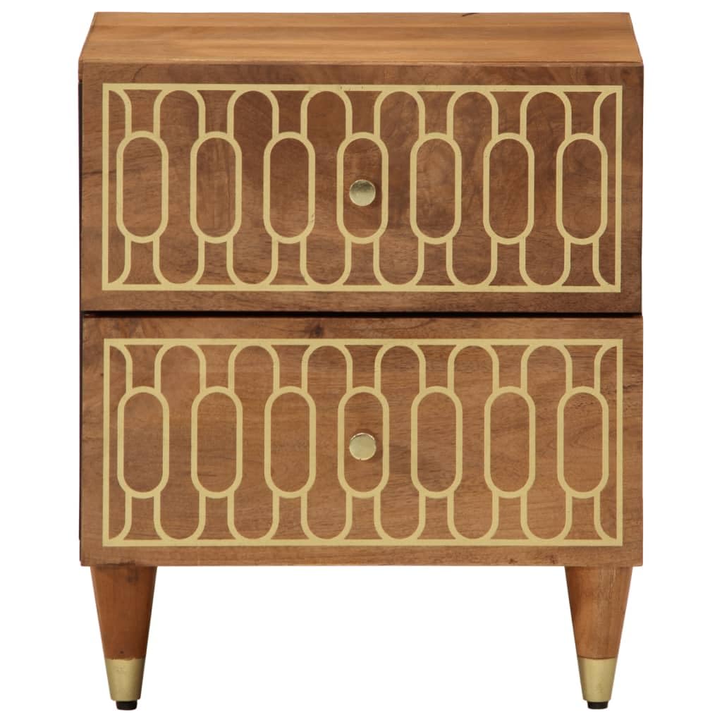 Comodino in legno massiccio di mango, 40 x 33 x 46 cm, stile retrò