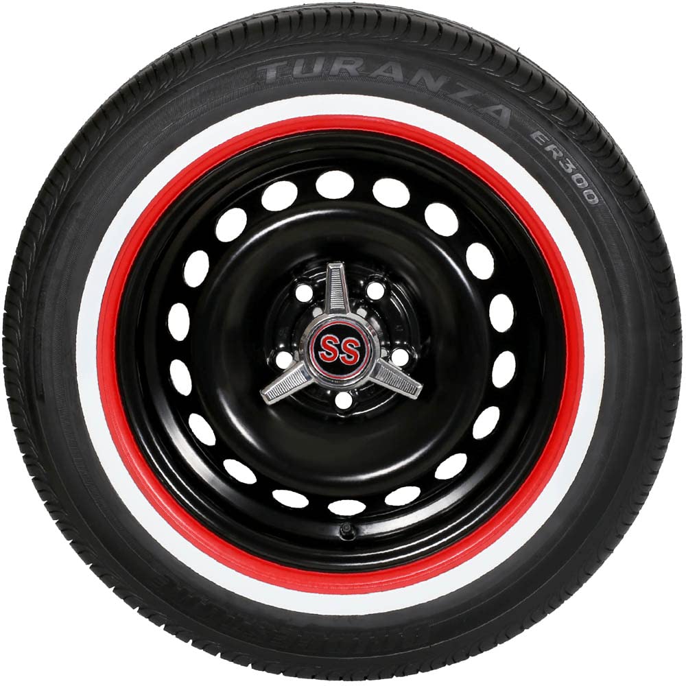 PORTAWALL 16 Red White Wall Pneumatici Inserire Cerchi Parete Laterale 4 pz