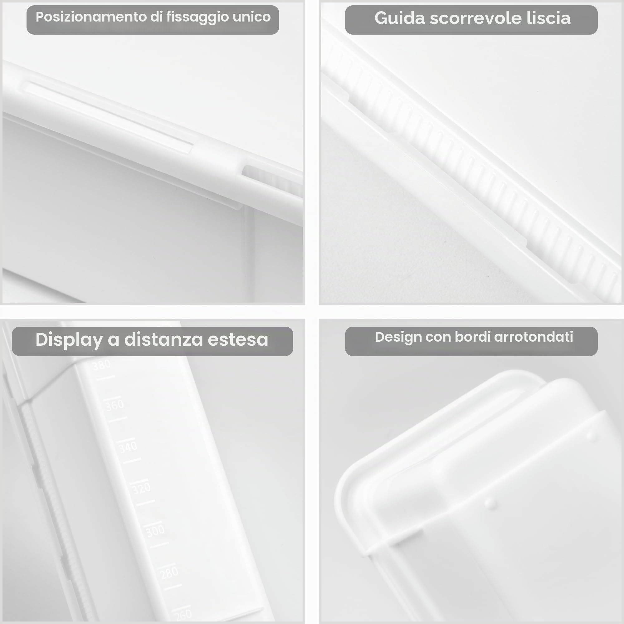 QIWODE Organizer Cassetti Estensibile, Scatola Divisori per Cassetti Plastica, Contenitori Cassetti Organizer Salvaspazio per Cucina Bagno, Ufficio, Armadio, Scrivania, Bianco(Confezione da 2)