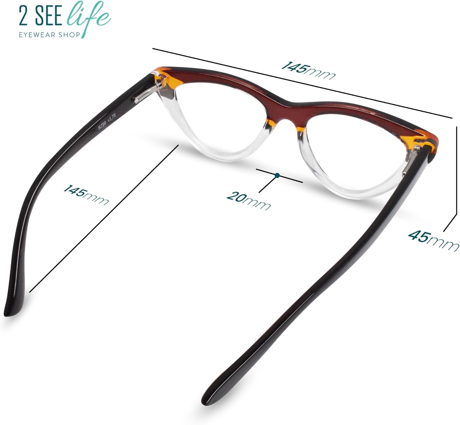 Brown Stripes Cateye Reading Glasses for Women – Stylish Readers with Solid & Sturdy Frame, Premium Quality, Spring Hinges, Scratch Resistant Lenses, Perfect for Petite & Small Faces, Strength 2.25 Brown 2.25 x image 7 of 8 B08P1ZN38S