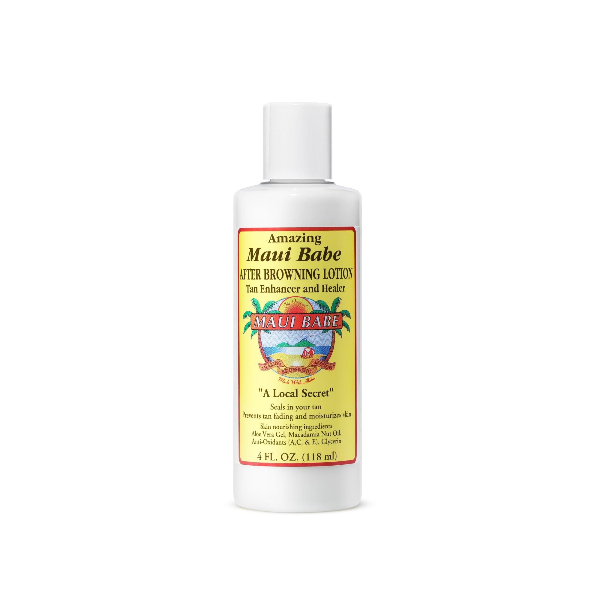 Maui Babe After Browning Lotion - Daily Skin Moisturizer and Tan Enhancer with Aloe Vera and Macadamia Nut Oil - 4 Fl Oz