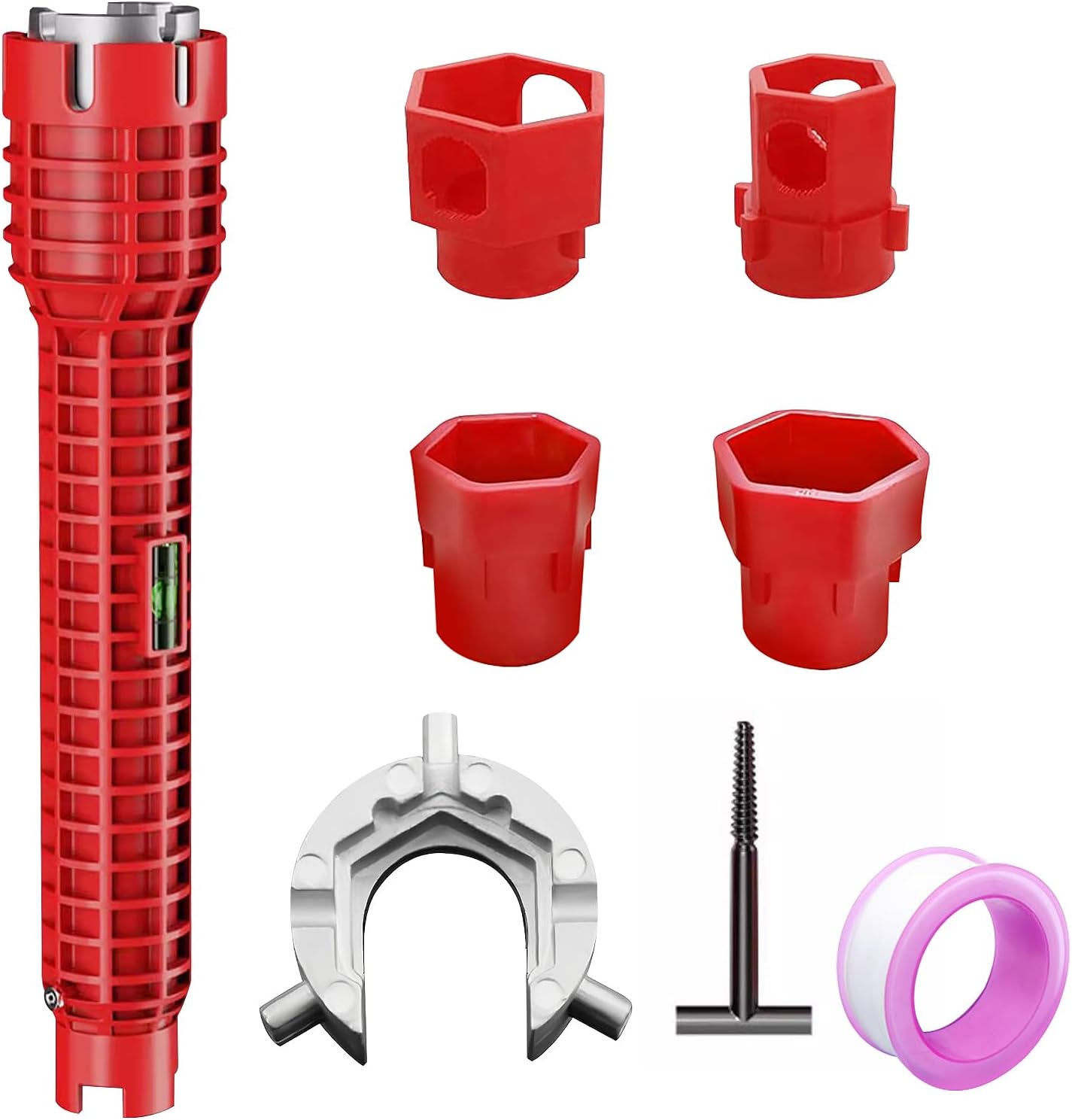 14-in-1 Armaturenschlüssel – Multifunktionaler Wasserhahn-Schlüssel Für Sanitär, WC, Küche (inkl. Wasserwaage), 360° Drehbar 14-in-1 Armaturenschlüssel – Multifunktionaler Wasserhahn-Schlüssel Für Sanitär, WC, Küche (inkl. Wasserwaage), 360° Drehbar
