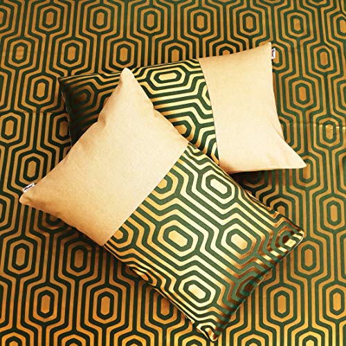 Image of Self Design Cotton Jacquard bedcover for Double Bed with 2 Pillow Covers (Green Hexa)