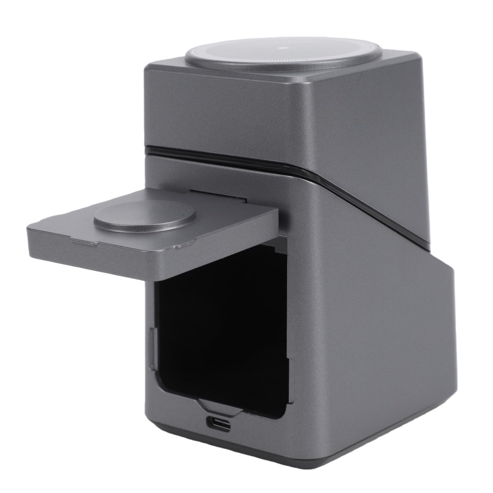 Fabater Stazione di Ricarica Wireless 4 in 1 per Telefono, Smartwatch, Auricolari, Supporto Magnetico per Caricabatterie con Rotazione di 180 Gradi e Display Orologio