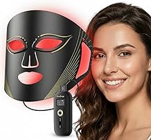 Red Light Therapy for Face, Near-infrared Led Face Mask Light Therapy with Remote, 3 Modes, 850nm Red Light Mask with Timing Function, Portable Led Light Therapy At Home 180 LED Beads