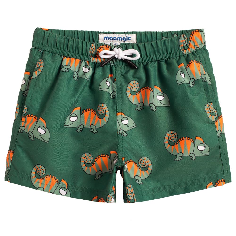 MaaMgic Kleine Jungen Badeshorts Schnelltrocknend Boardshorts mit Mesh-Futter Taschen und Verstellbarem Tunnelzug MEHRWEG
