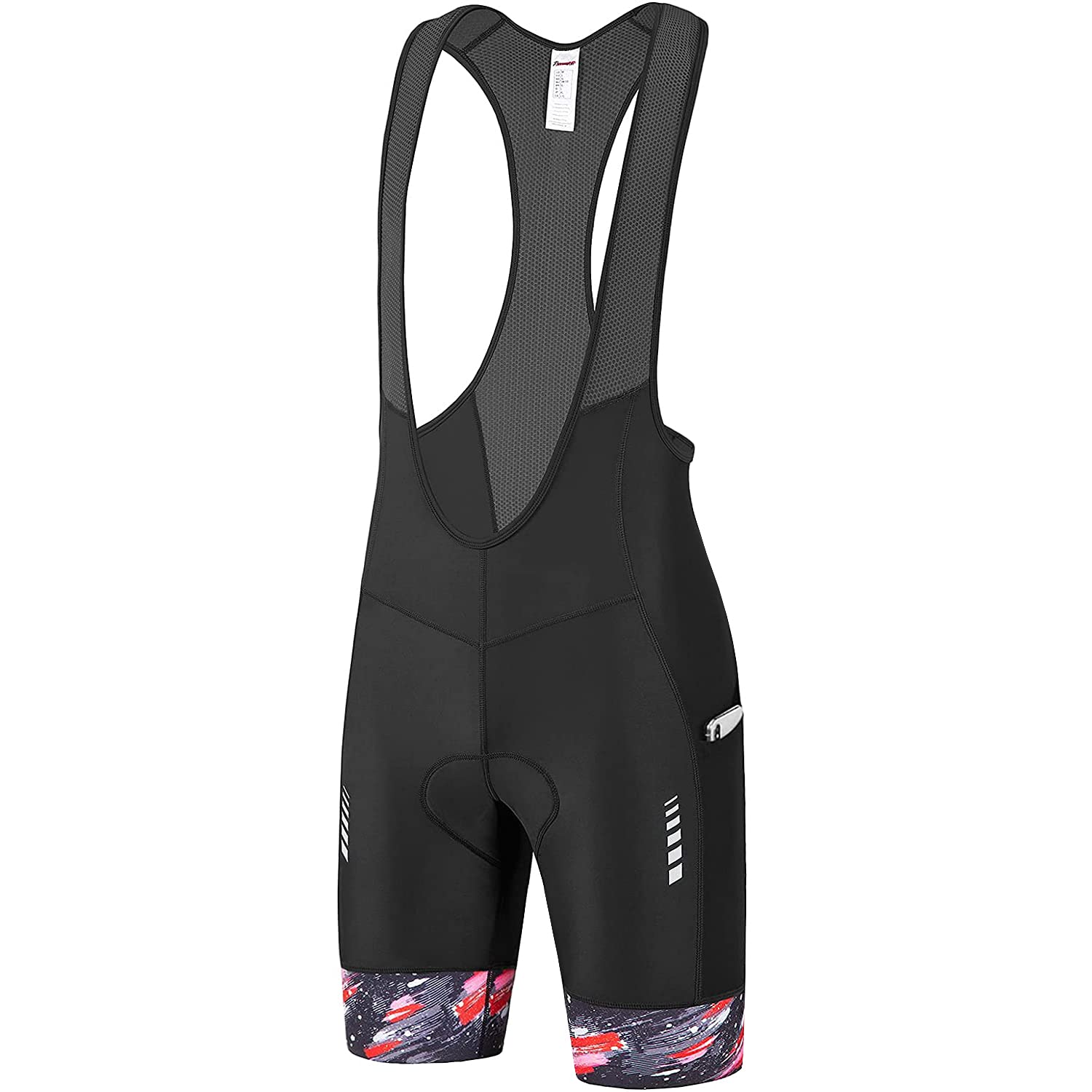 Men's Cycling Bike Bib Shorts 4D Padded Biking Bicyle Shorts with Phone Pockets
