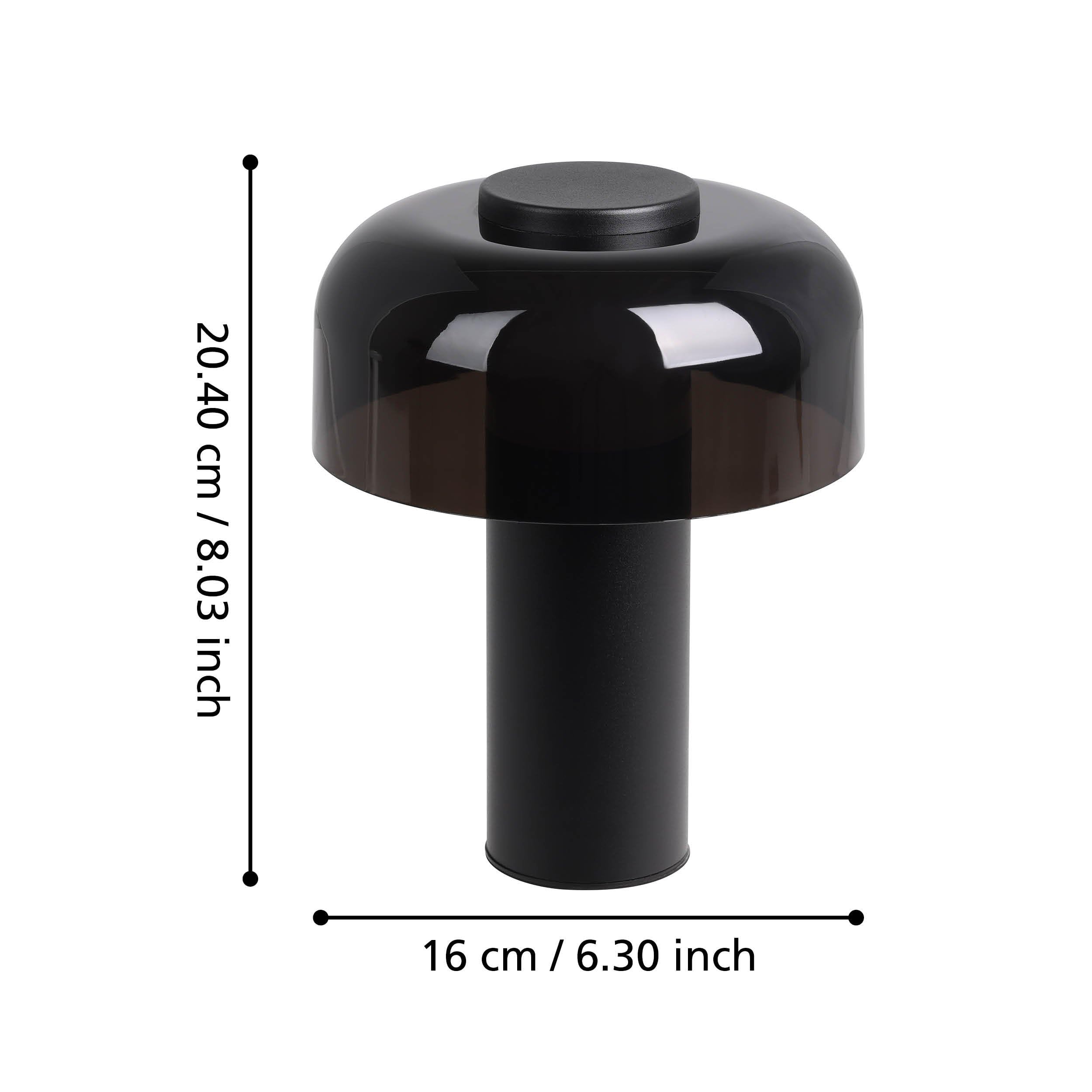 EGLO LED Tischlampe außen Ponente, Akku Nachttischlampe Touch dimmbar | Outdoor Tischleuchte kabellos, aufladbar per USB, Metall und Kunststoff in Schwarz, warmweiß, neutralweiß, IP44
