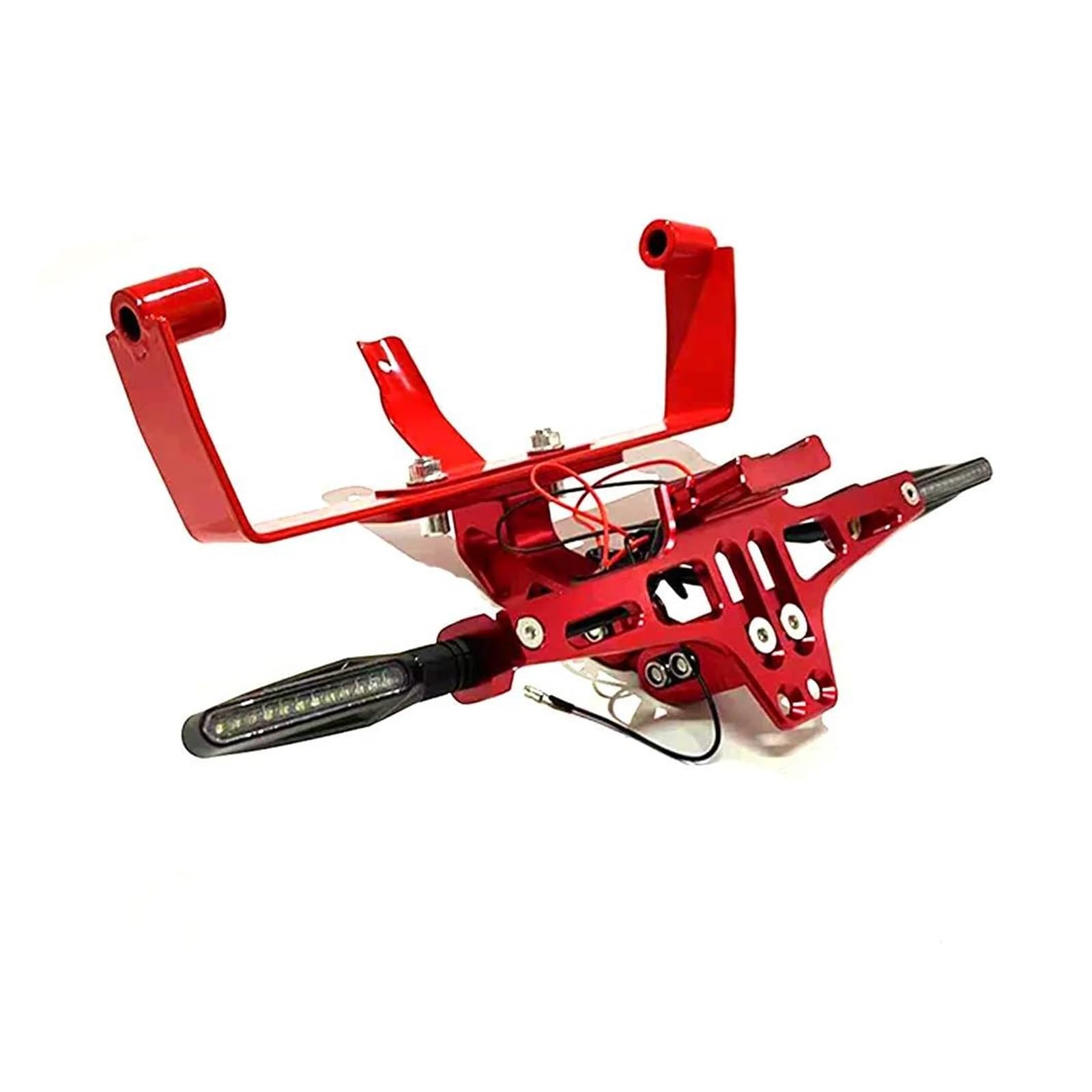 Supporto Portatarga Supporto Targa Per Italjet Per Dragster 200 / 250i / 125/400 Supporto Targa Supporto Indicatore Di Direzione Lampada Targa Portatarga Moto(Red With Turn Signal)