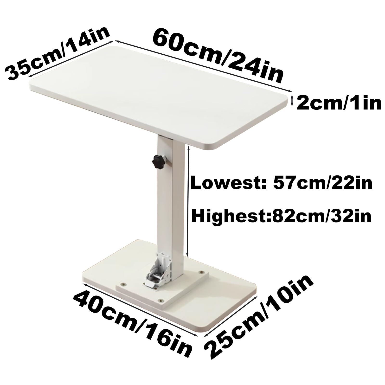 Mesa Plegable Camping para Autocaravanas, Mesa Camper de Altura Ajustable, Mesa Plegable Portatil de Comedor, Mesa Plegable Multiusos con Pata de Mesa de Aluminio Ajustable(White,35x60x2 cm/14x24x1 in