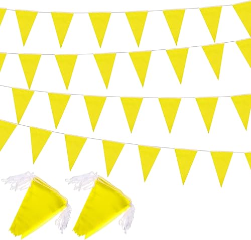 Panelee Banderines en blanco de 300 pies para colgar, 180 unidades, guirnalda triangular para gran apertura, graduación, fiesta de cumpleaños,