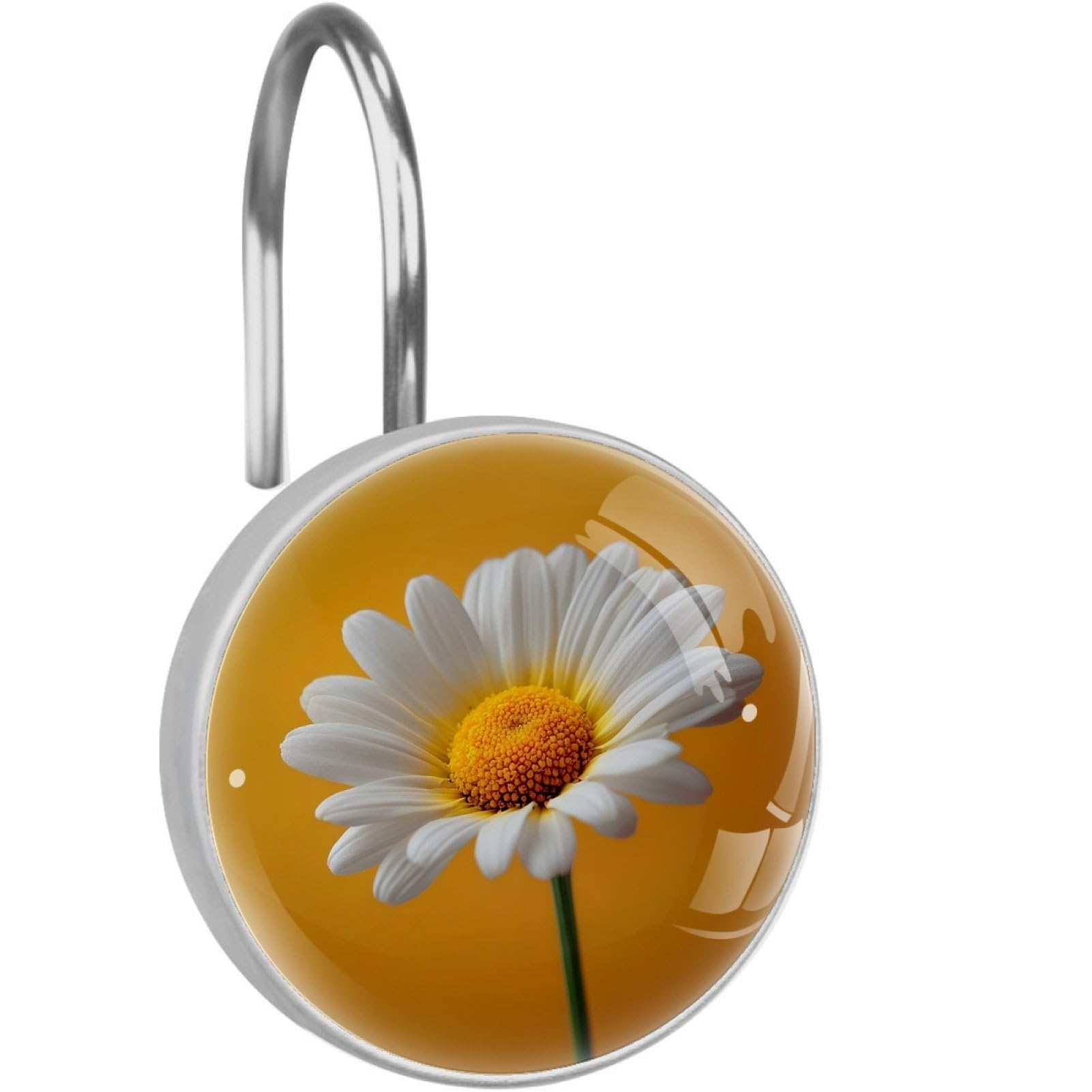 VAPOKF Shower Curtain Hooks, 12PCS Single Daisy Shower Curtain Hook for Bathroom Decors Home Bedroom