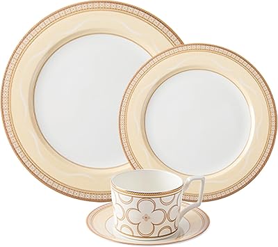 24-Piece Porcelain Dinnerware Set Elegant Bone China Plates & coffee cup sets for 6, Perfect for Banquet, Wedding, Hotel, or Family Gathering Ideal Mothers Day Gift DLCP0509-1
