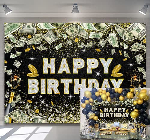7x5ft Money Backdrop Money Birthday Backdrop Money Party Background Dollar Bill Casino 16th 18th Boy Girl Party Photo Booth Supplies