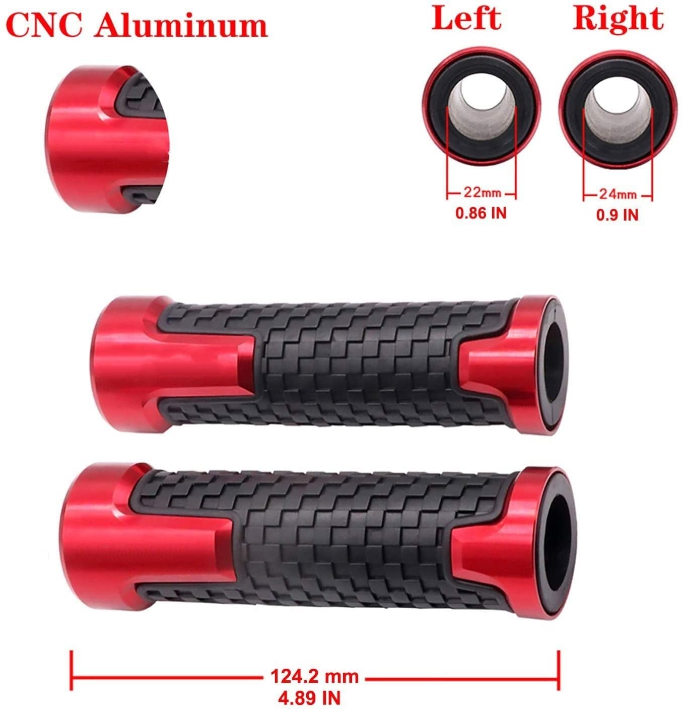 Manopole Moto Manubrio Per Y-AMAHA TDM850 1991-2002 TDM 850 1992 1993 1994 1995 1996 1997 1998 1999 2000 22mm 7/8 "CNC Manubrio Manopole Impugnatura In Gomma Ponderata Bar Ends Accessori(Colore:15)