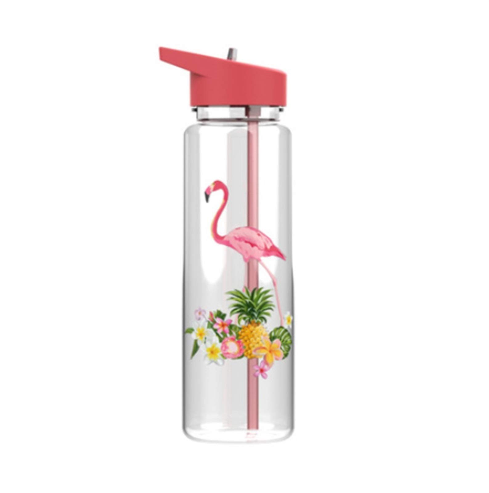 Botella de agua plástica linda del unicornio de la historieta 720ML para la botella de la botella de la paja de los deportes de la muchacha de los niños Botella de agua plástica portátil al aire libre