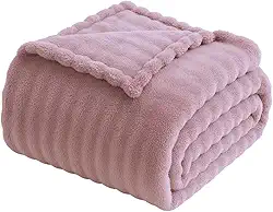 Cobertor Manta Toque de Seda Microfibra 3D Bubble Design Alta Gramatura 300 g/m² (Rosê, Casal)