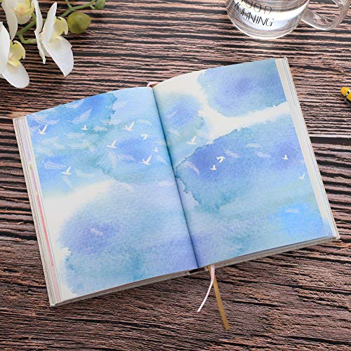 Siixu Colorful Blank Journal Notebook, Hardcover Unlined Personal Diary to Write in for Women and Girls, Pretty Notepad for Writing, Unique Unruled Paper Design, 5.3 x 7.2 in, 192 Pages | Hand-illustrated by an Artist, Unique Beautiful Watercolor Pag