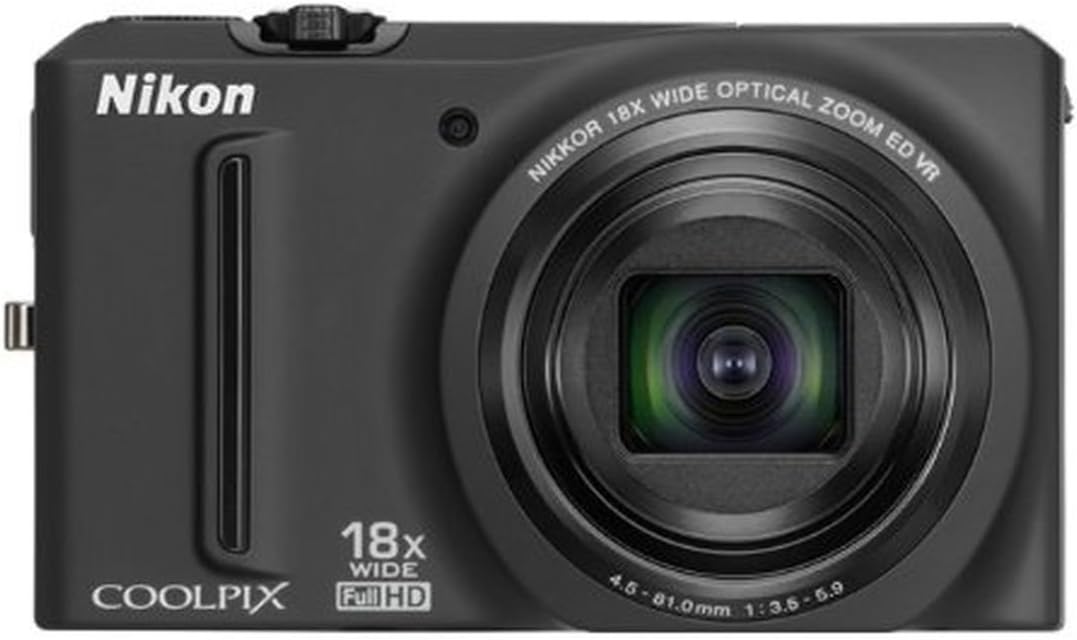 Nikon COOLPIX S9100 12.1 MP CMOS Digital Camera with 18x NIKKOR ED Wide-Angle Optical Zoom Lens and Full HD 1080p Video (Black) (OLD MODEL)