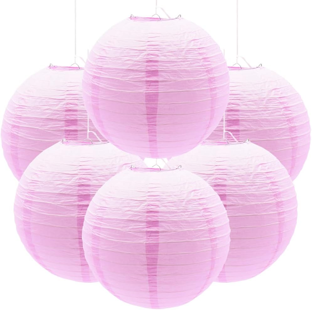 6Pcs Paper Lanterns Decorative Round Hanging Paper Lanterns