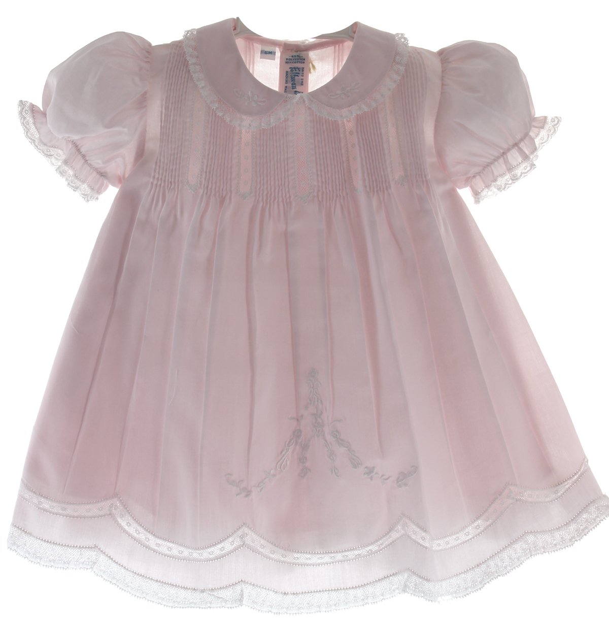 Feltman Brothersbaby Girls Pink Slip Dress With Lace Trim