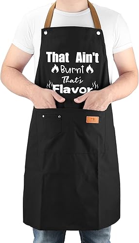 Miniatura 9 de Regalos para hombres y mujeres, divertido delantal con 3 bolsillos para herramientas, correa ajustable para el cuello, impermeable, regalos para