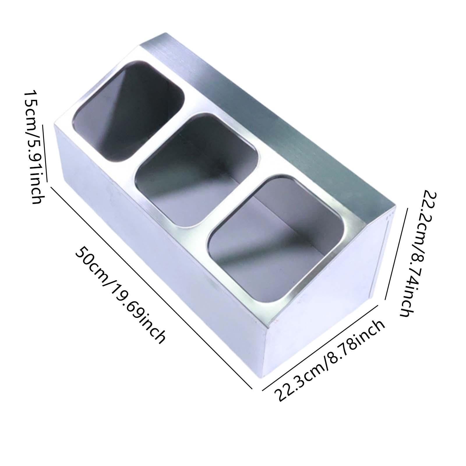 Étagère à Épices Plateau Condiment Compartiment INOX Multi-usages Rangement Ingrédients Adapté Bar Cuisine Préparation Buffet