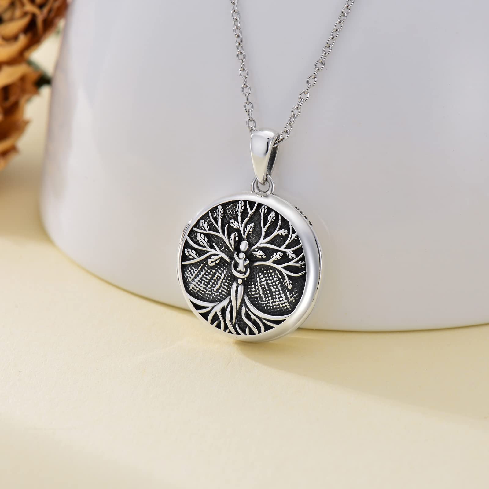Collana personalizzata con medaglione portafoto con albero della vita, in argento Sterling, per mamma e figlia, regalo di compleanno per donne, mamma, figlia