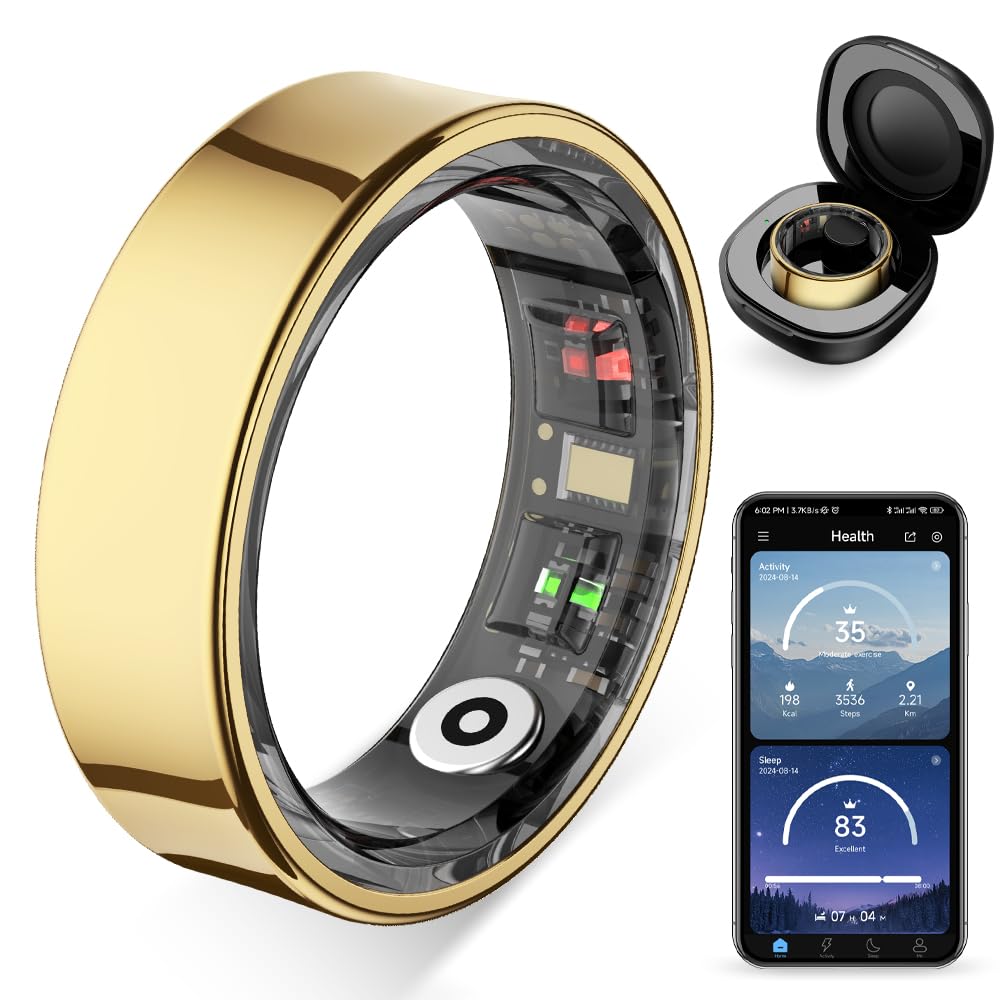 COLMI R09 - Anello intelligente da donna con monitoraggio della temperatura corporea e del sonno, promemoria per stress e ciclo, impermeabile fino a 5 atm, indossabile per coppie, regalo senza