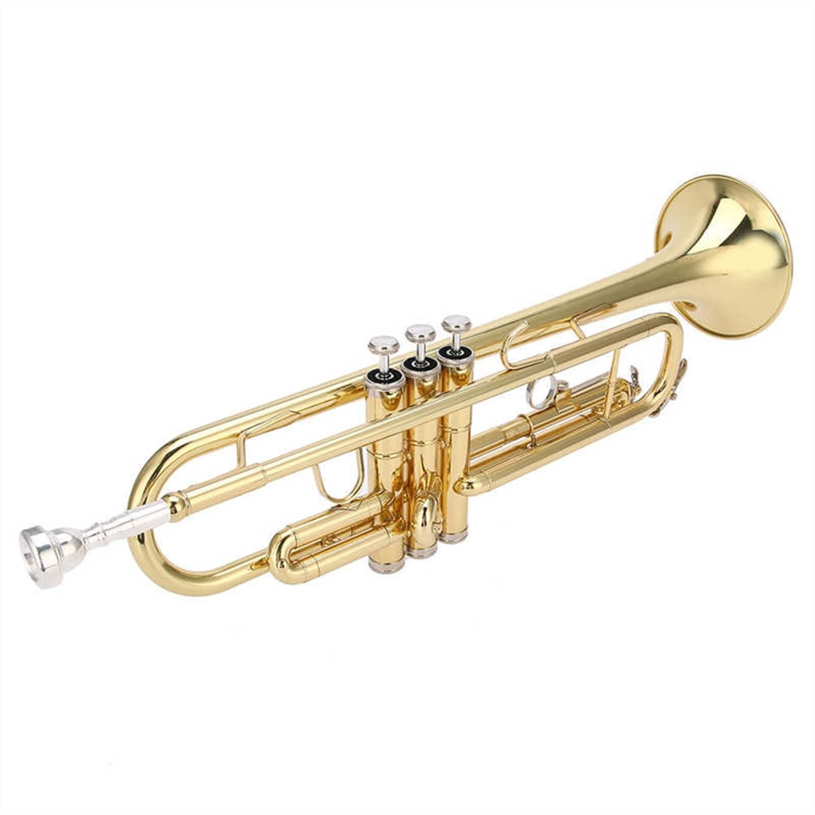 Anfänger Trompete Messing BB Trompete B Flache Gold Messing Trompete Anfänger Set Mit Handtüchern Poliergewebe Goldene Trompete