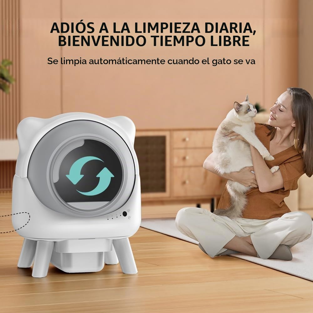 Cura X1 Arenero Gatos Autolimpiable, 80+8L Arenero Autolimpiable, Sensores de Seguridad, Eliminación de Olores, Control App, Gran Capacidad, Arenero Automático Gatos para Múltiples Mascotas