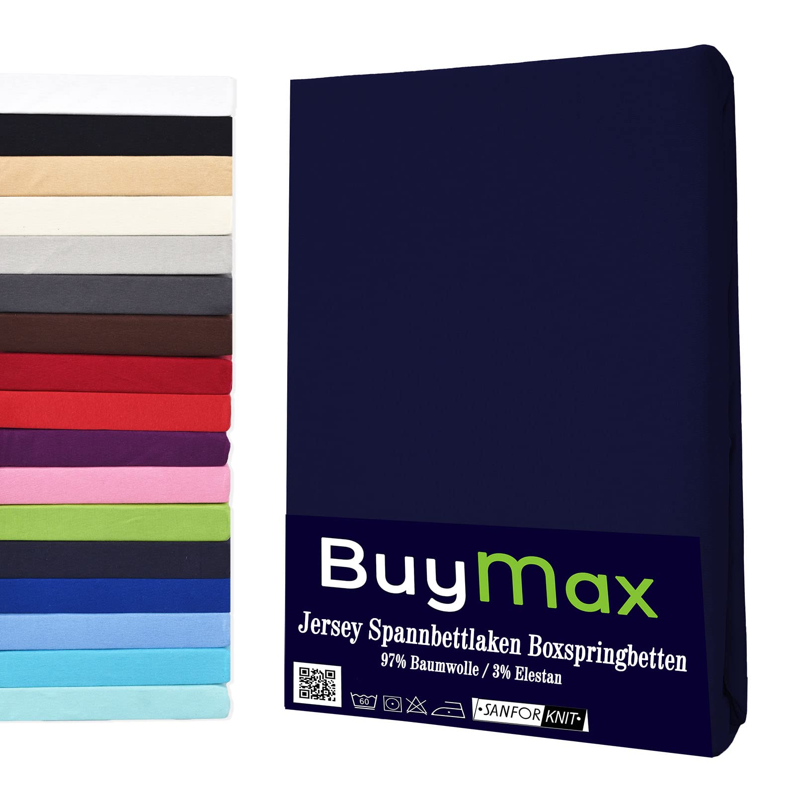 Buymax® Spannbettlaken 60x120 70x140 80x200 90x200 100x200 120x200 140x200 160x200 180x200 200x200 Baumwolle Bettlaken Jersey