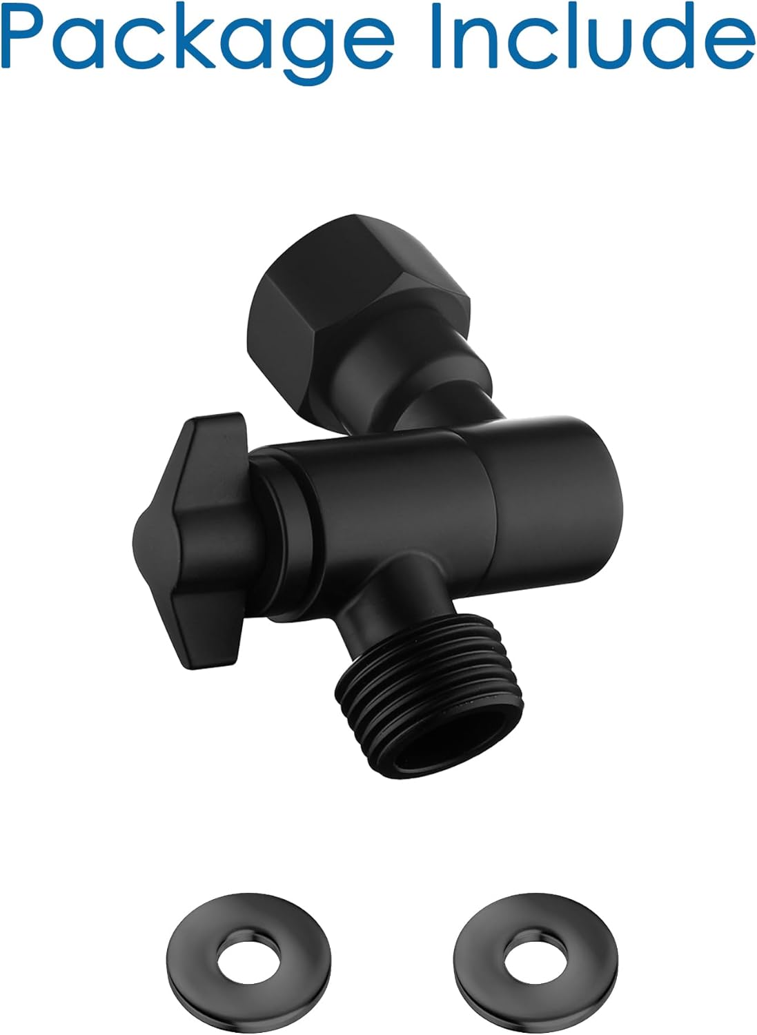 Matte Black Shower Arm, Shower Head Elbow Adapter, Shower Head Adapter for Fixed and Rain Shower Head, SE002BK