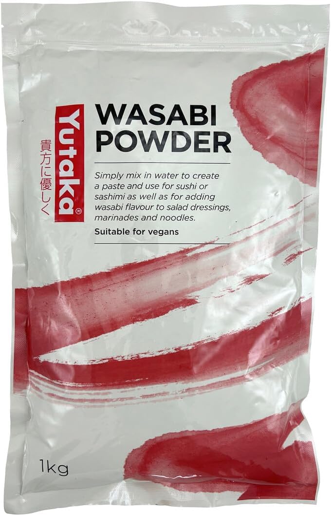 Yutaka Wasabi Powder 1kg | Authentic Japanese Horseradish Spice | Fresh, Pungent Flavour for Sushi, Sauces & Marinades | Vegan-Friendly | Bulk Size for Restaurants & Catering