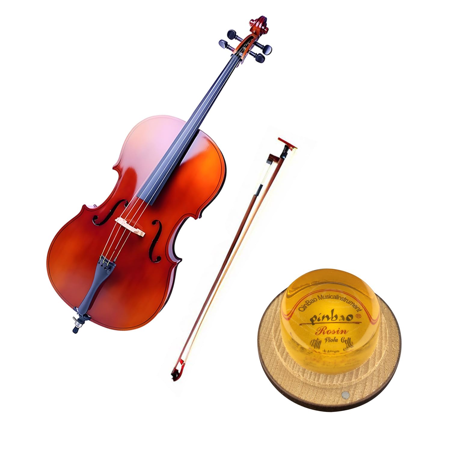 Lot de 2 colophane de qualité supérieure pour violon, alto, violoncelle avec boîte en bois