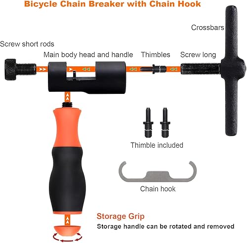 Miniatura 3 de Rompacadenas de bicicleta para romper y quitar eslabones de cadena, herramienta de reparación de cadena de bicicleta, cortador divisor de cadena