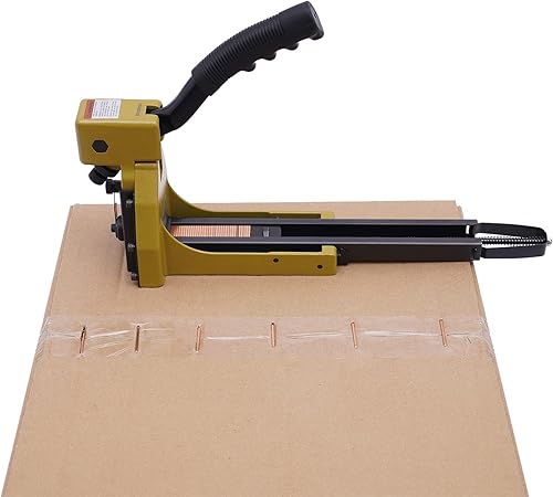 Miniatura 3 de Engrapadora manual de cierre de cartón, corona de 1-3/8 pulgadas, grapas de cartón de 3/4 pulgadas de longitud, grapadora de caja corrugada con 100