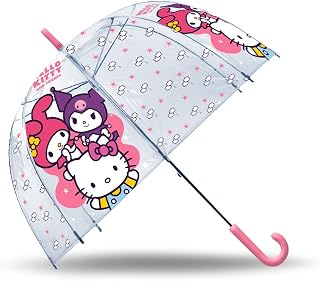 Kids Licensing Transparenter Kinder-Regenschirm mit Zeichnungen und Kinderfiguren, leicht und einfach zu bedienen