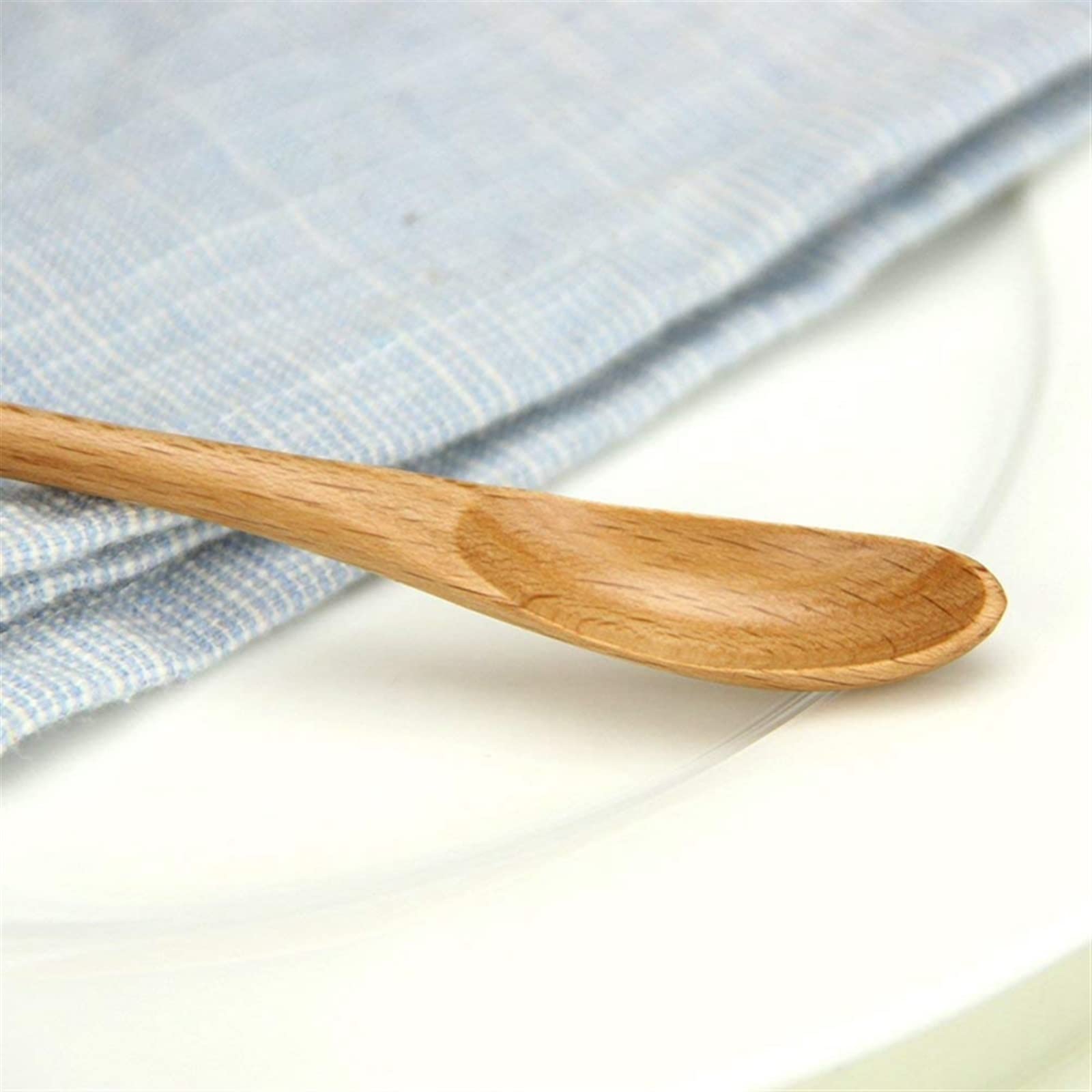JINGYAN Cuillères à café Bar Spoon, Cocktail, Swizzle Sticks For Drinks, 7.96 Inch 10 Pieces Natural Wood Long Handle Drink Spoons Stirrer