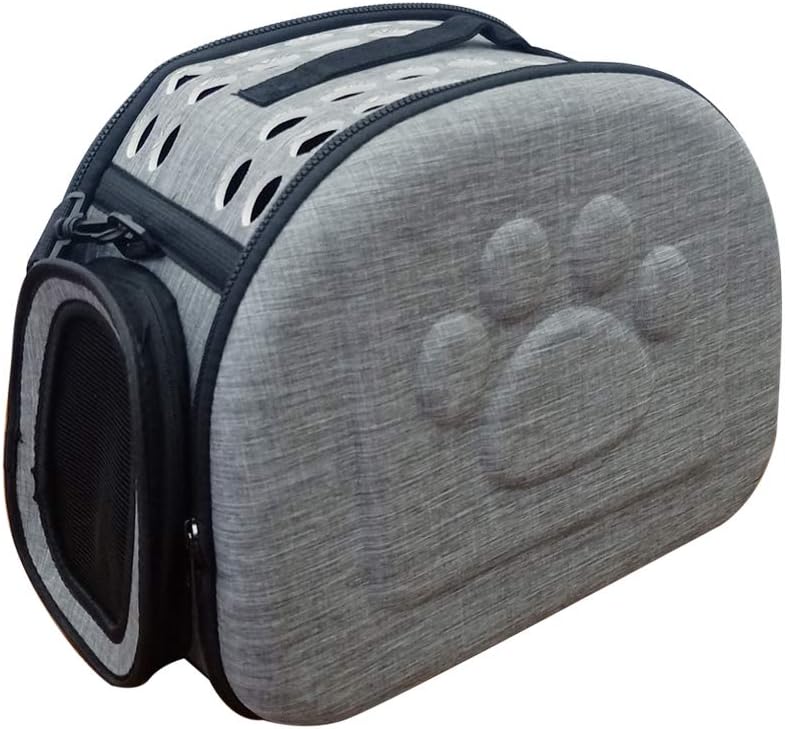 PetLike Airline Approved Pet Carrier Soft Sided Collapsible Travel Bag for Cats & Small Dogs (Grey, Linen)