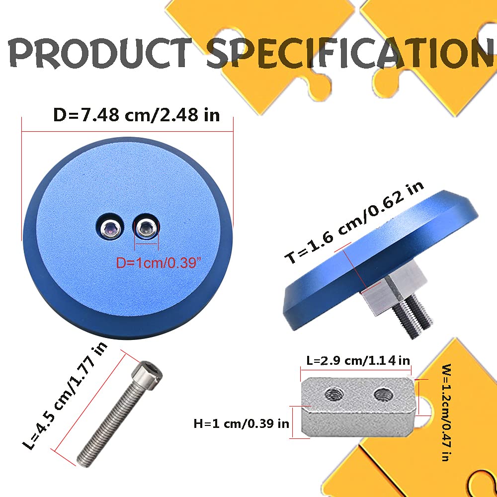 Blue Aluminum Jack Pad Adapter Billet Anodized, Leave in Lift Pads Compatible with Porsche Frame Rail, Chevrolet Corvette C6 C7 (4 Pack- Blue)