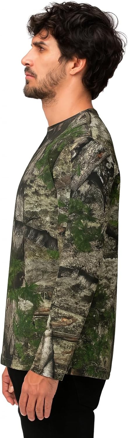 Realtree and Mossy Camo Crewneck Long Sleeve Tee Unisex Adult Cotton Hunting Shirts - Image 3