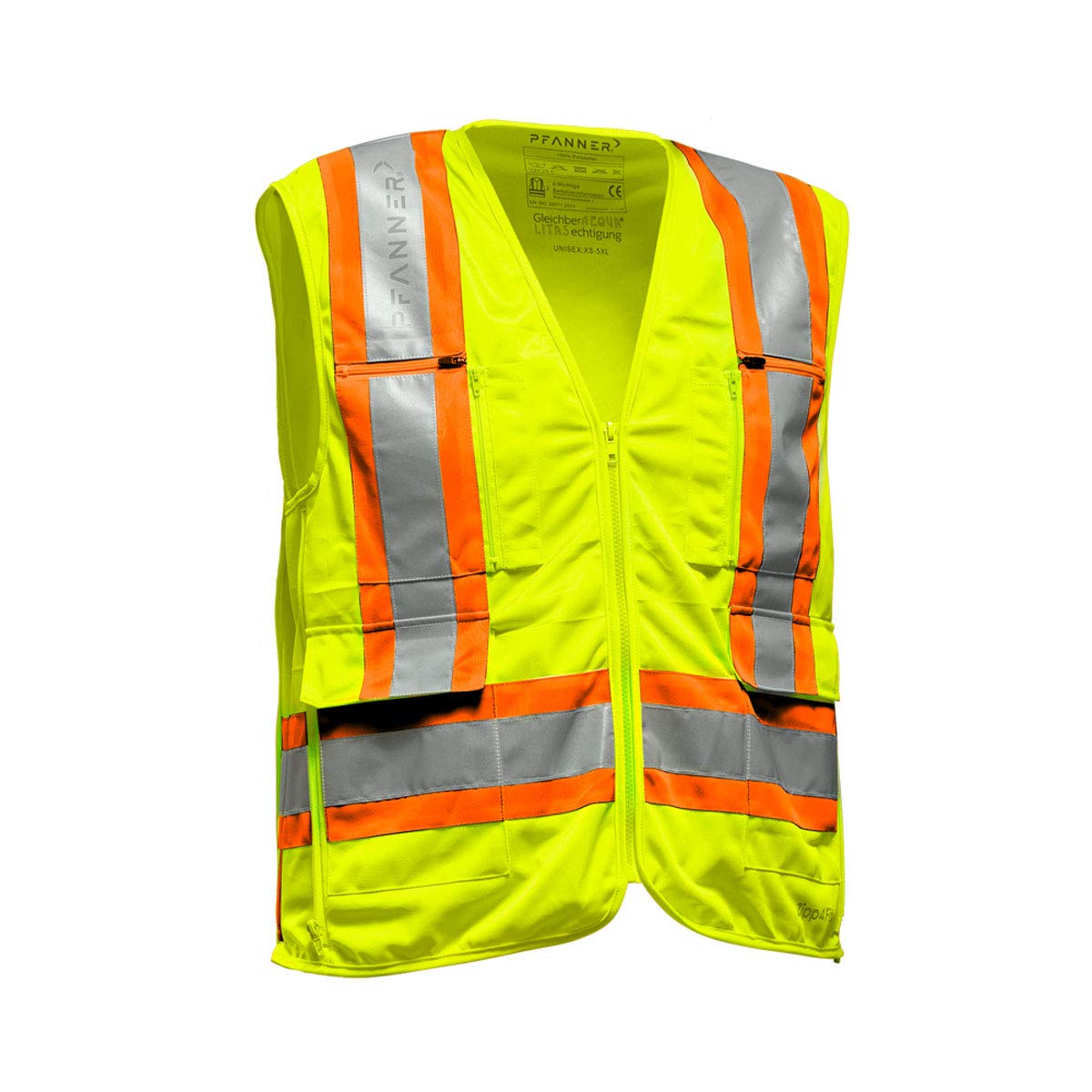 Pfanner Zipp4Fit Warnweste Farbe neongelb-leuchtorange