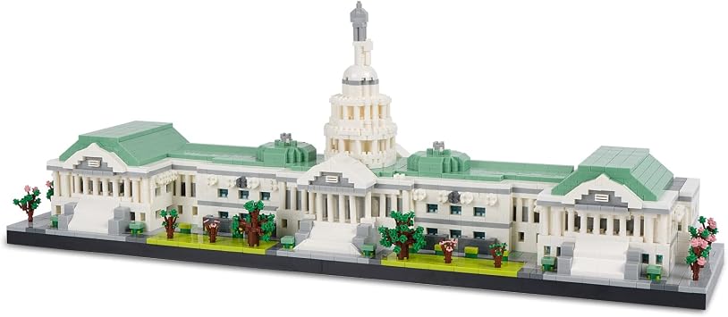 Geniteen Micro Building Blocks, Architecture United States Capitol Building Kit 3630 PCS Famous Landmark Model Building Toy Set, Gift for Adults and Kids