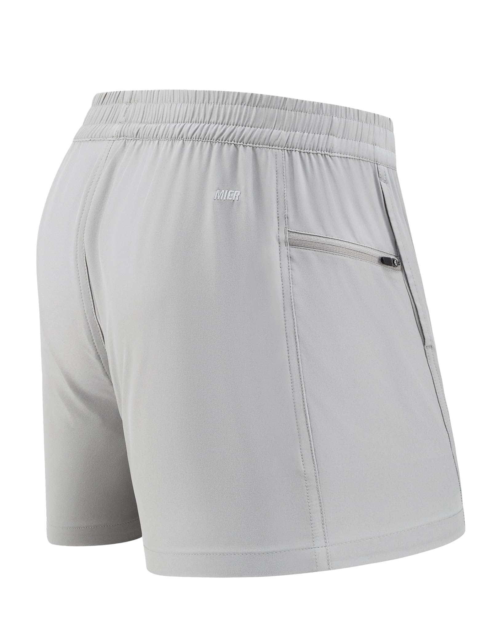 MIER Men's 3 Inch Athletic Running Shorts with Brief Liner Quick Dry Gym Active Workout Lined Shorts with Zipper Pocket