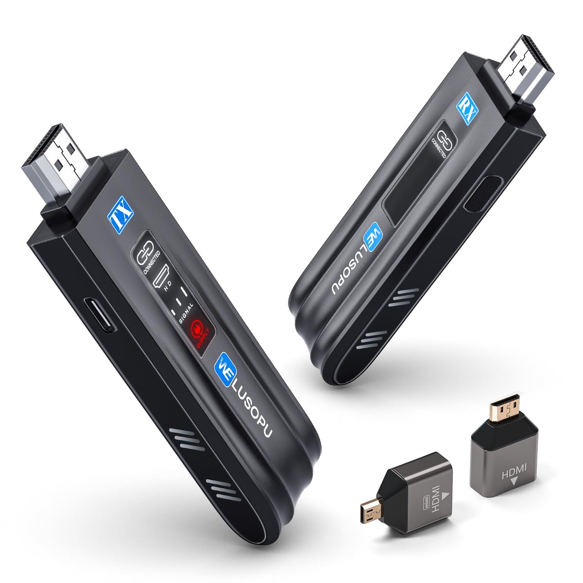 2025 HDMI Wireless, Wireless HDMI Transmitter and Receiver with Smart LED Display, 5G Wireless Extension Videos 1080P @ 60Hz, 165 Feet Range for Laptop, PC, Camcorder, TV Box to TV, Monitor, Projector-image-34