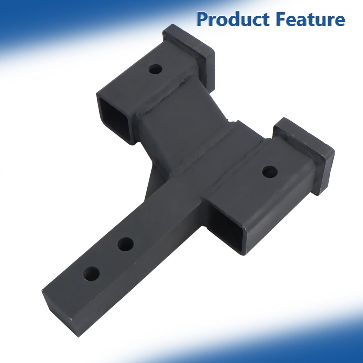 Silscvtt 2 inch Receiver Adjustable Trailer Dual Hitch Extension 2 inch Riser and 6 inch Drop 2 inch Solid Shank 10000 LBS Capacity with Pin Clip Matte Black Powder Coated