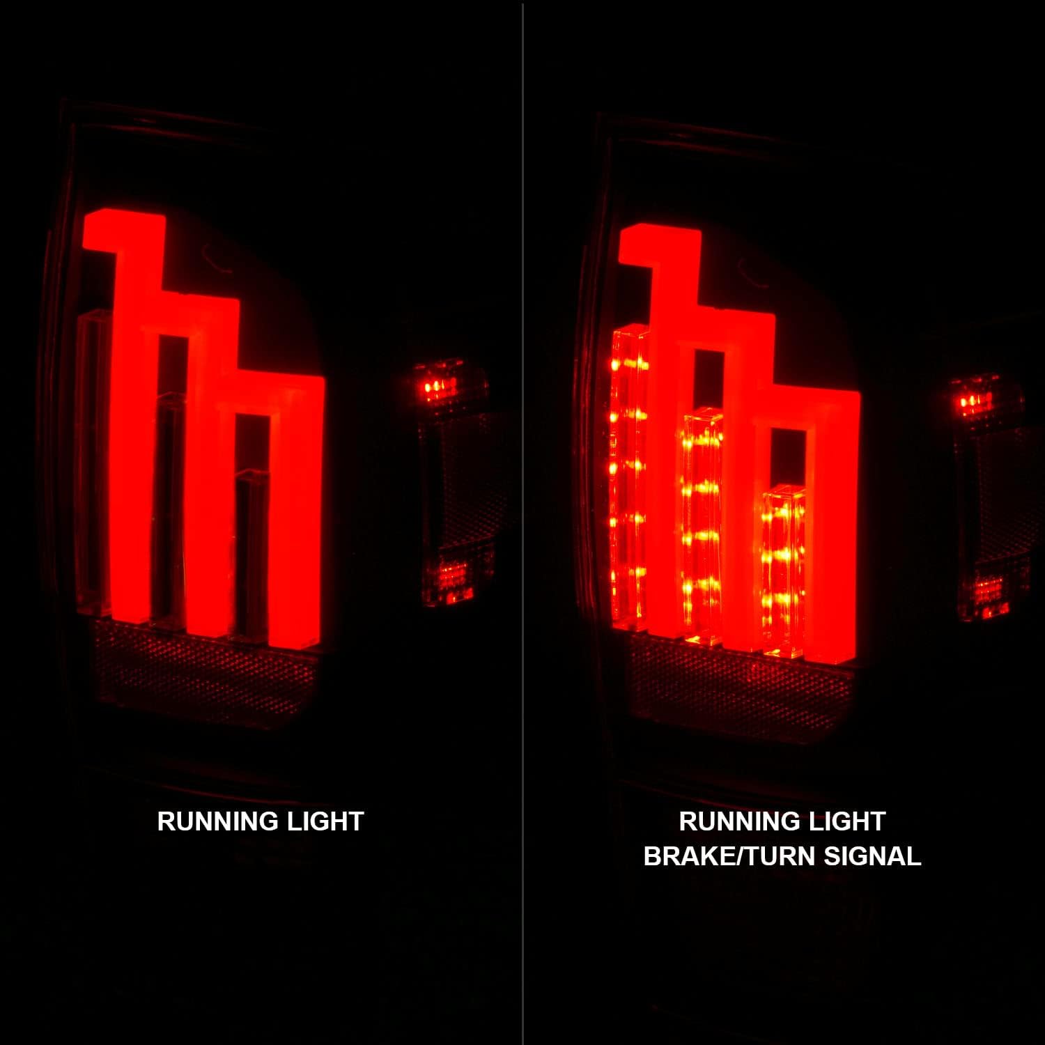 AmeriLite for 2016-2023 Toyota Tacoma Pickup Truck LED Tube Parking Lamp Smoke Chrome Tail Lights Assembly - Driver and Passenger Side