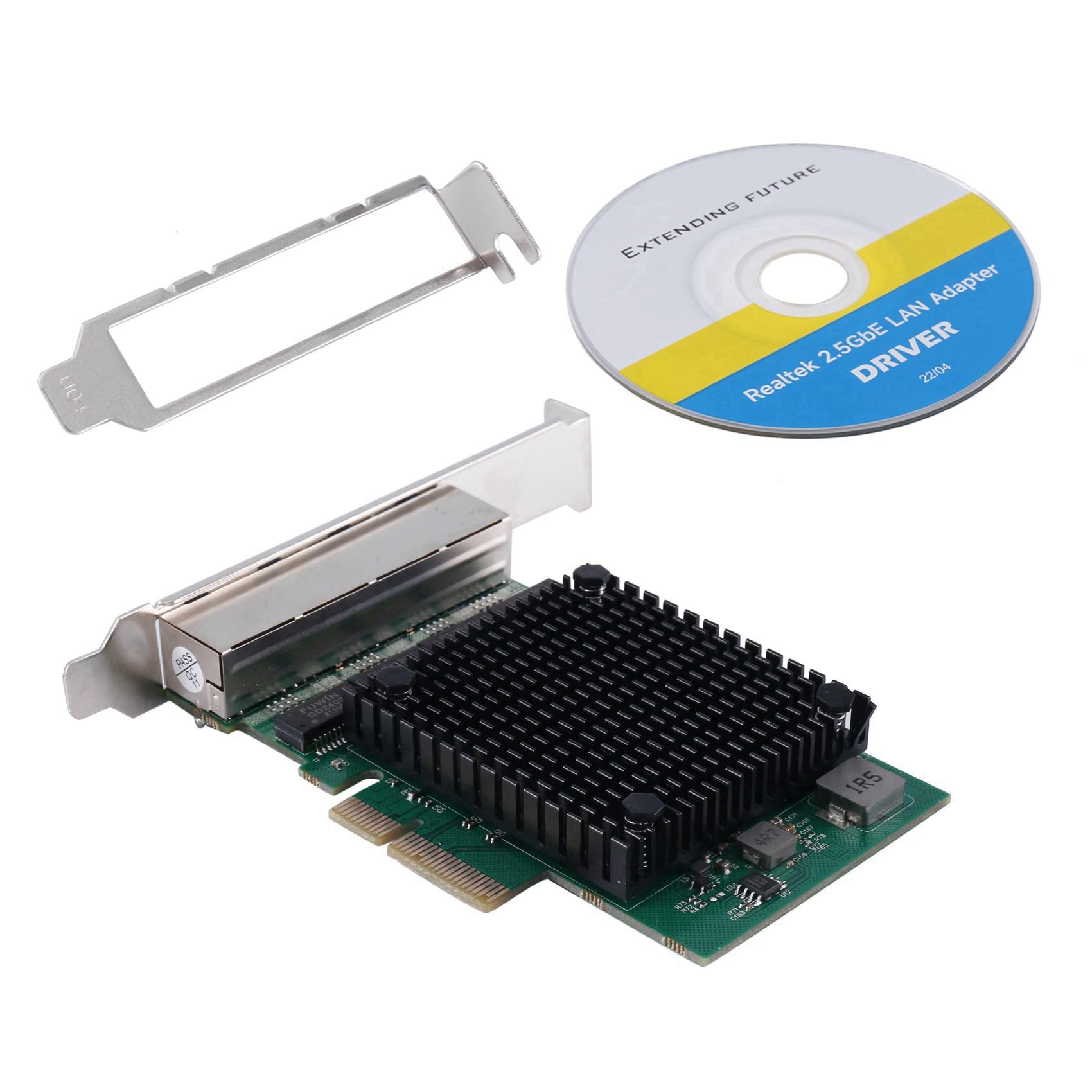 3X Carte Réseau PCIE X4 2.5G Gigabit RTL8125B Carte Réseau Ethernet 4 Ports Carte Réseau pour Serveur de Bureau